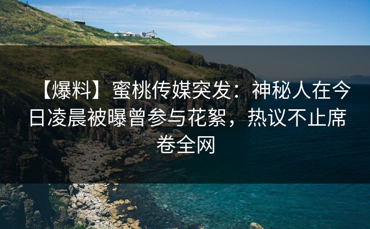 【爆料】蜜桃传媒突发：神秘人在今日凌晨被曝曾参与花絮，热议不止席卷全网